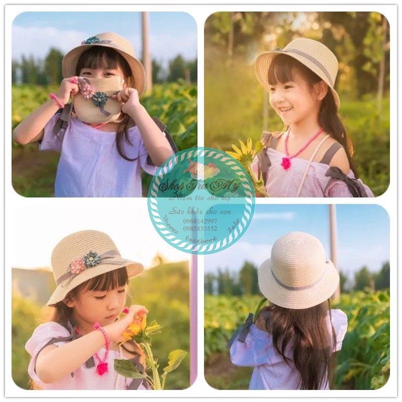 [Xả Kho] Bộ Mũ Túi Cói Cho Bé Gái