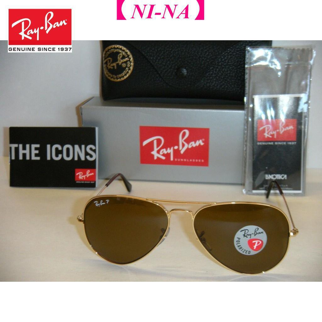 Kính Râm Ray / Ban Ban Aviator Rb 3025 001 / 57 58mm Gọng Vàng