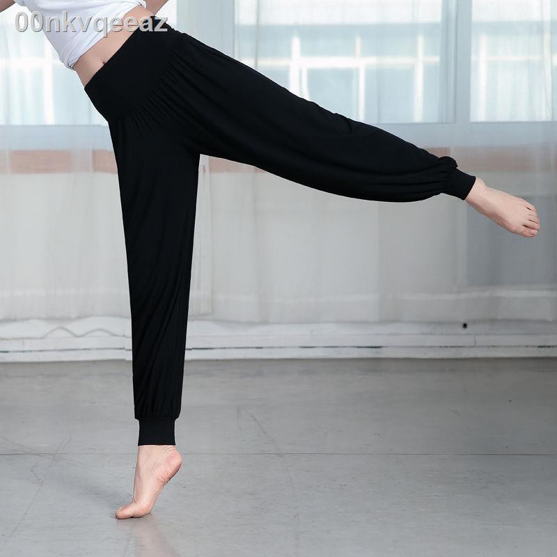 Quần tập yoga kiểu mẫu dành cho nữ dài mùa hè ống rộng cỡ lớn khiêu vũ cạp cao thể dục vuông