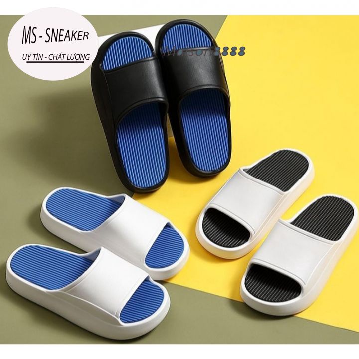 Dép bánh mì đế cao 5cm, dép quai ngang cao su Eva cao cấp không thấm nước, size từ 36-44, hottrend 2021, MS Sneaker