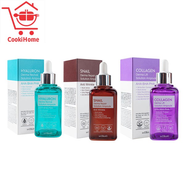 Serum Tinh chất Ốc sên, Hyaluron, Collagen - CELLIO  Tẩy tế bào chết, dưỡng trắng, dưỡng ẩm, tái tạo da