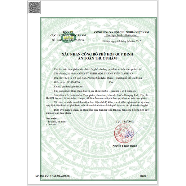 [CHÍNH HÃNG HUNGARY] Bổ cơ, xương, khớp - BioCo Eurokop 3 in 1 (Hộp 60 viên) | Thế Giới Skin Care