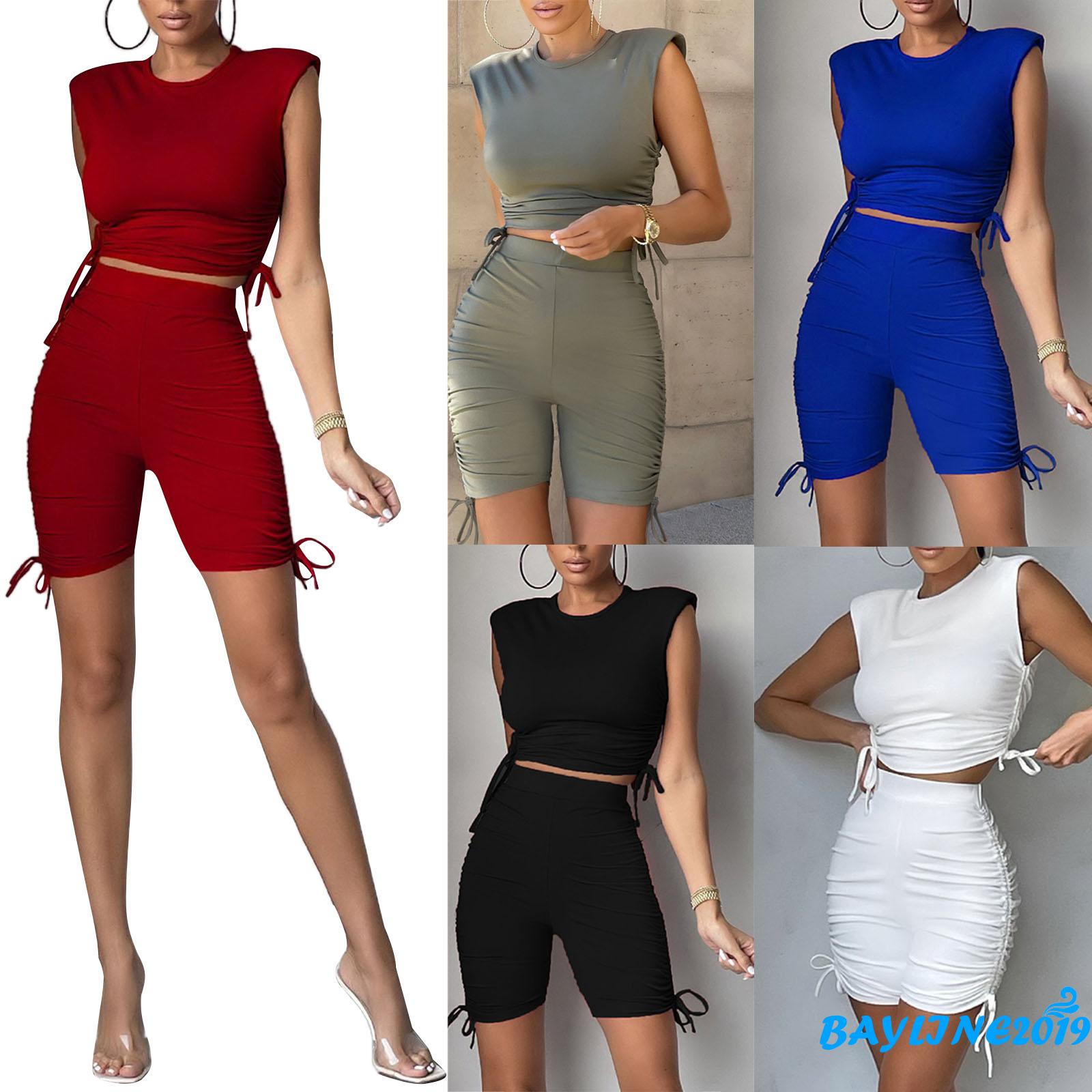 Áo Lửng Không Tay Và Quần Ngắn Thời Trang Quyến Rũ Cho Nữ | BigBuy360 - bigbuy360.vn