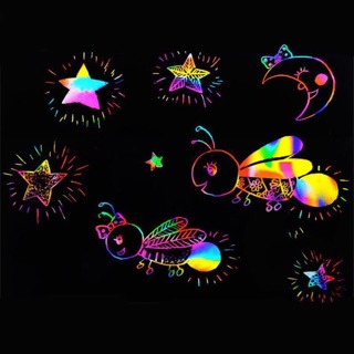 🍀 Giấy Nghệ thuật Magic cạo chữ - Vẽ tranh sáng tạo 7 màu 🍀