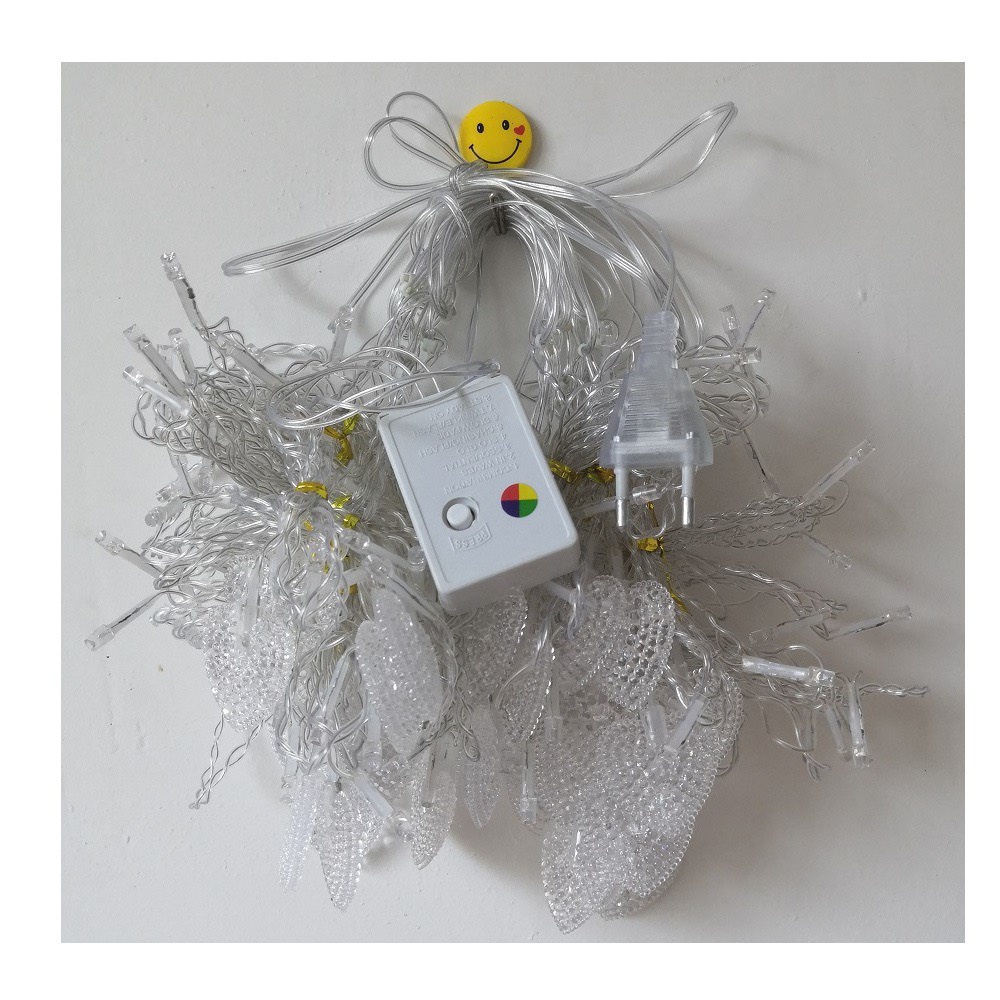 Đèn Led Rèm Trái Tim Trang Trí Đám Cưới, Đèn Nháy Hình Trái Tim Dài 2M X 1,5M Tỏ Tình, Trang Trí Valentine Lãng Mạn