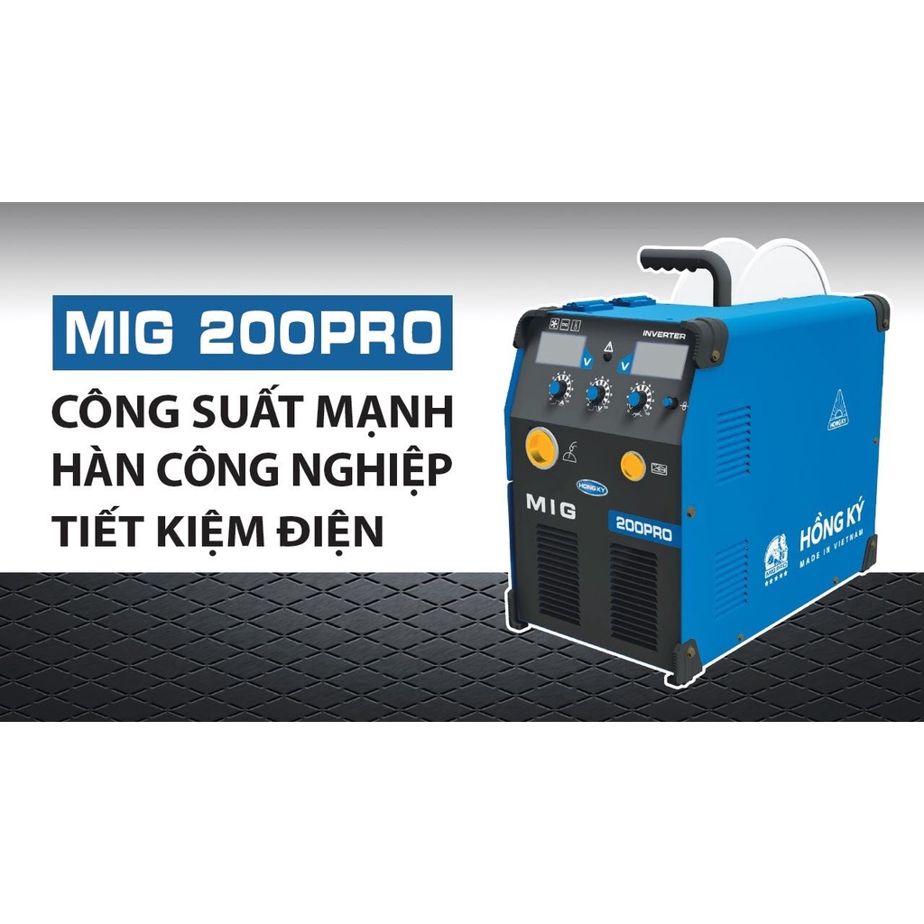 Máy Hàn Mig điện tử inverter đa chức năng Hồng Ký MIG 200D PRO  - Hàng chính hãng