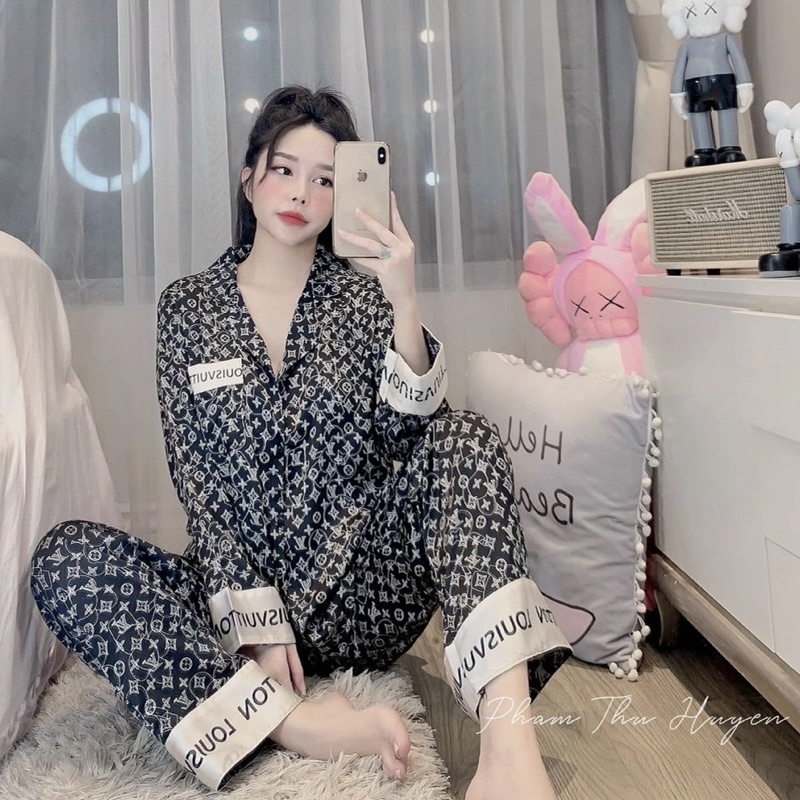 Đồ Bộ Ngủ Pijama Mặc Nhà Tay Dài Quần Dài Hàng Thiết Kế Chất Liệu Latin Cao Cấp ✨