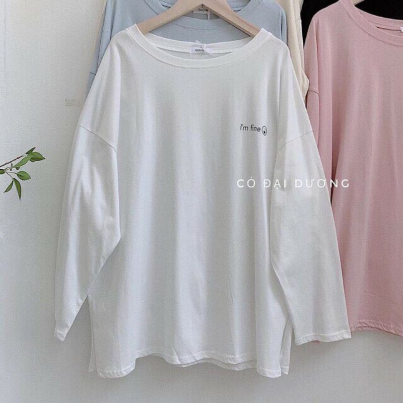 [Xả Kho 05]Áo Thun Mặt Cười Tay Dài Unisex❤Sweater Phông Dáng Suông Basic Kiểu Dáng Ulzzang Nam Nữ