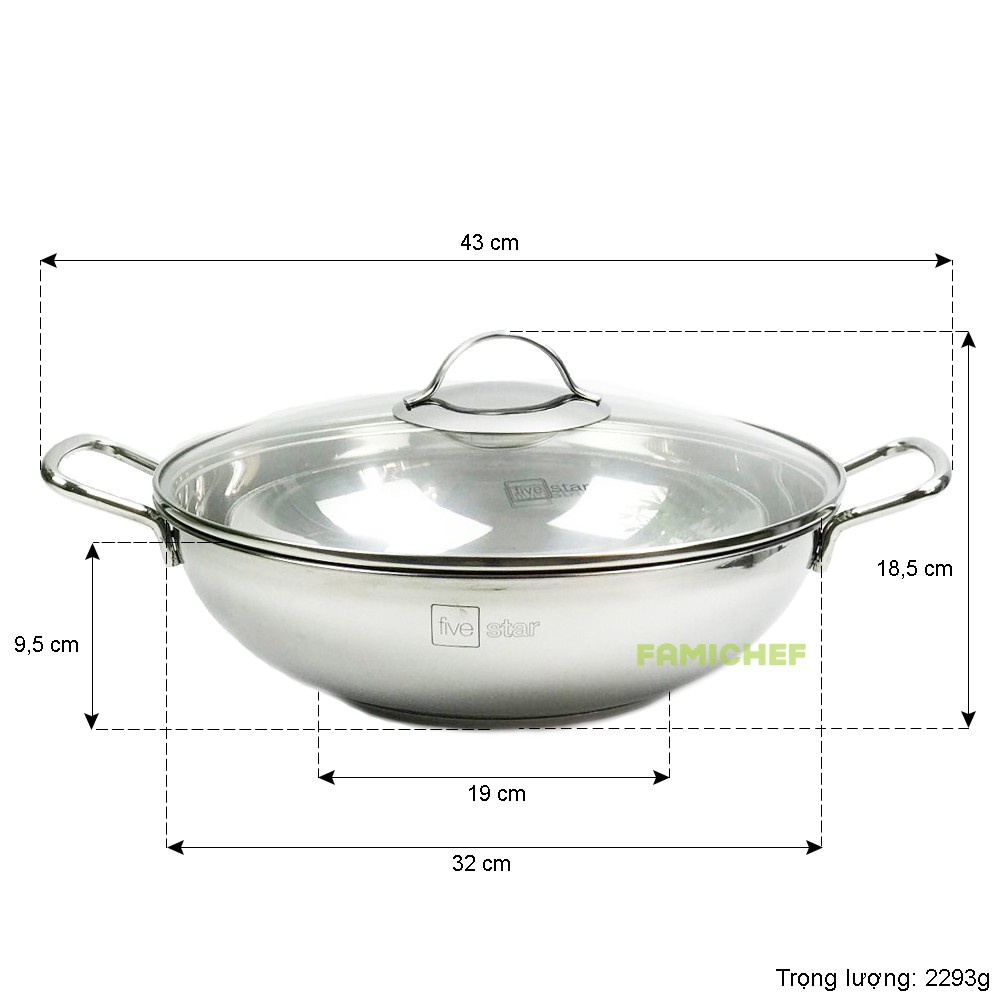 Nồi Lẩu Fivestar 32-28-26cm-3 Đáy,Inox 430-Đáy Từ Lắp Kính-bền đẹp,giá rẻ-Bảo Hành 5 Năm