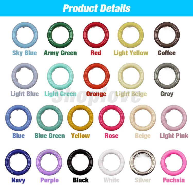 Set 50 Nút Bấm Kim Loại 7.5mm / 9.5mm Chuyên Dụng Cho May Vá