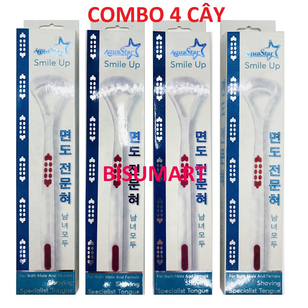 Combo 4 Cây Cạo lưỡi AquaStar Công nghệ Hàn Quốc