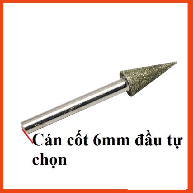 Đầu Mài kim Cương Mũi Nhọn Siêu Cứng Trục 6mm