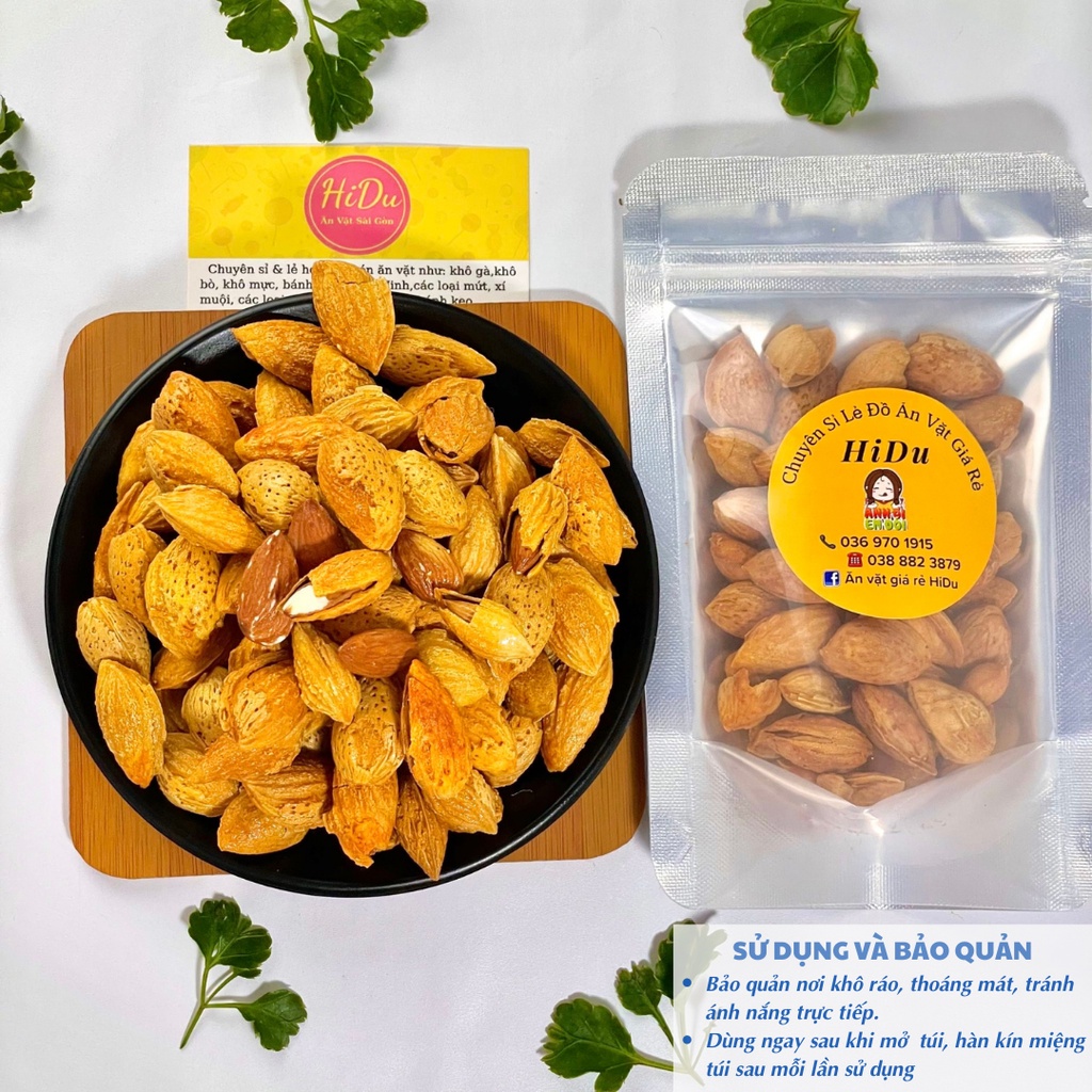 Hạnh nhân rang bơ 100gr Ăn vặt HiDu