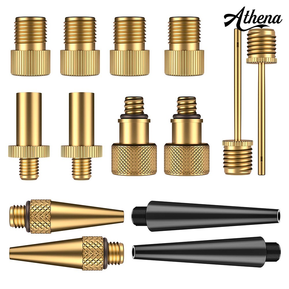 Bộ 14 Đầu Chuyển Đổi Van Bơm Hơi SV AV DV Kèm 10 Vòng Niêm Phong