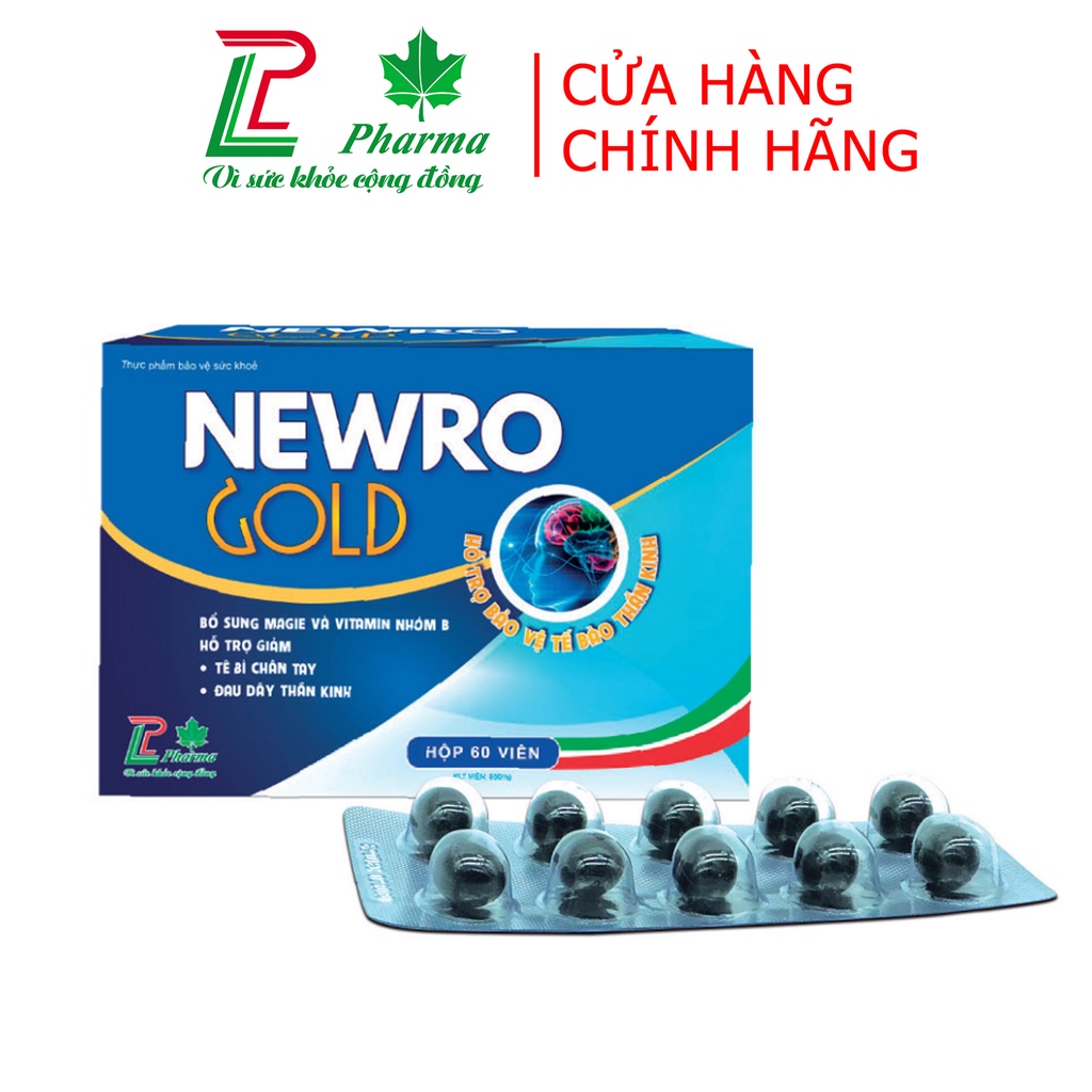 Viên giảm tê mỏi chân tay NEWRO Gold LP - Bổ sung Vitamin nhóm B, magie giúp tăng tuần hoàn, giảm suy nhược Hộp 60 viên