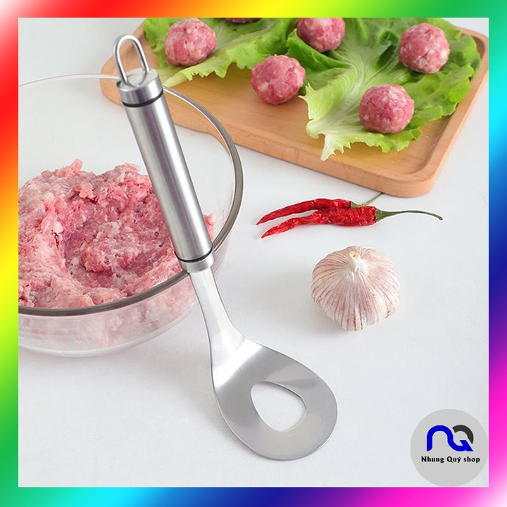 Muôi nặn thịt viên inox đa năng - Thìa nặn thịt viên, nặn mọc, chả cá tiện lợi hữu ích