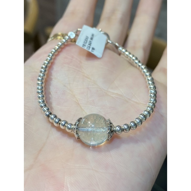Vòng tay đá ưu linh xanh phối charm bạc - GAIA BY YANG