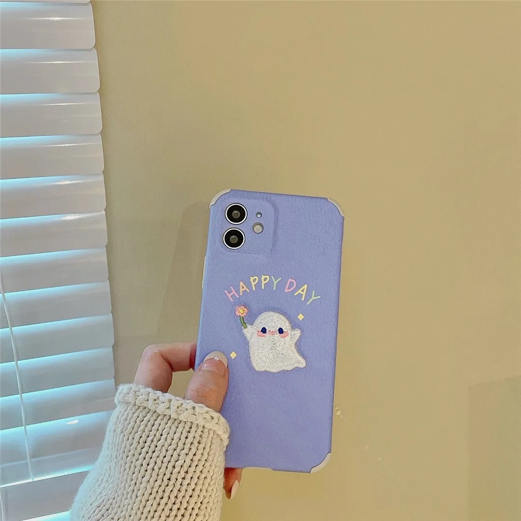 Ốp Điện Thoại Thêu Họa Tiết Ma Dễ Thương Dành Cho iPhone 12 13 11 Pro Max X Xs Max Xr 7 8 Plus sad4