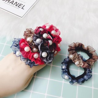 Dây buộc tóc voan bèo đính ngọc