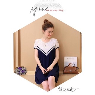 Váy Bầu Đen Phối Ren Nổi