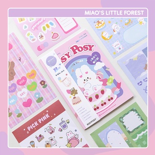 Sổ sticker ROSY POSY tập 20 trang hình dán kiểu tạp chí xinh xắn trang trí sổ tay bujo MIAO'S LITTLE FOREST MST22