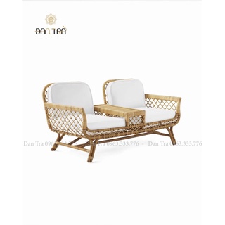 Ghế sofa mây 3 trong 1 - sofa mây đôi 2 người, ghế sofa mây vintage giá rẻ, ghế sofa đôi cao cấp, nội thất mây tre đan