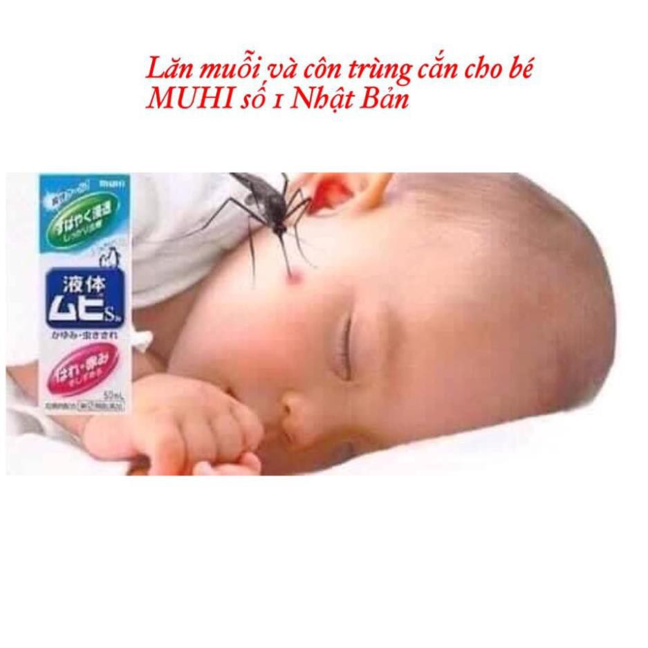 Lăn Muỗi Muhi Nhật Bản Cho Bé Từ 6 Tháng Tan Dần Vết Sưng Hết Mẩn Ngứa Do Muỗi Côn Trùng Cắn Không Kích Ứng