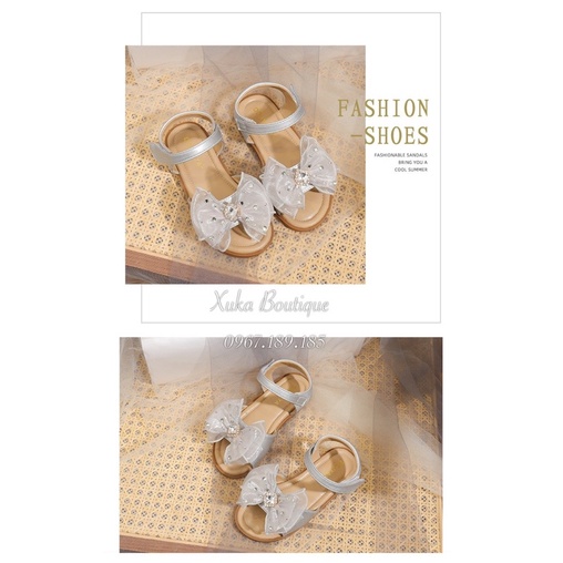 Dép Quai Hậu Bé Gái Hàn Quốc Cao Cấp, Dép Quai Hậu Đính Nơ Trẻ Em Đế Mềm Chống Trượt Bé Gái, Dép Đi Chơi Đi Học Cho Bé