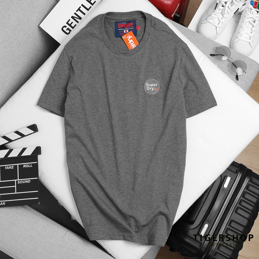 Áo phông nam thun cotton đẹp cổ tròn tay ngắn form rộng unisex bảng màu trơn nổi bật logo thêu sắc nét thời trang SUP001 | BigBuy360 - bigbuy360.vn