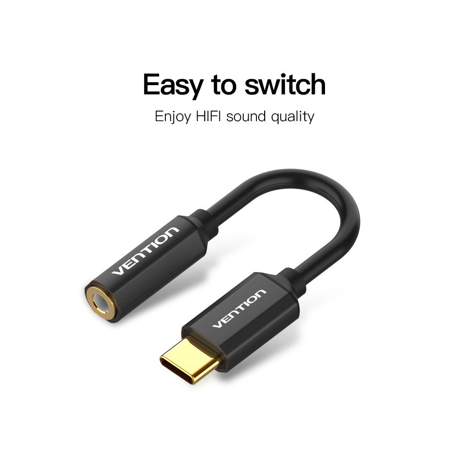 Dây cáp chuyển đổi Vention HIFI CAIT/OMTP USB C sang 3.5mm AUX chất lượng cao