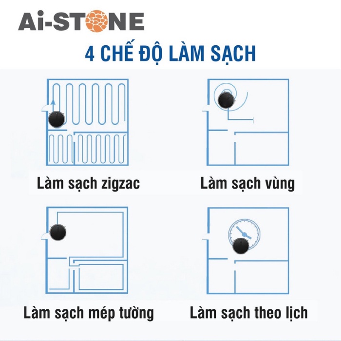 Robot hút bụi lau nhà Ai-STONE V31S Thông minh, hiện đại - Bảo hành 12 tháng