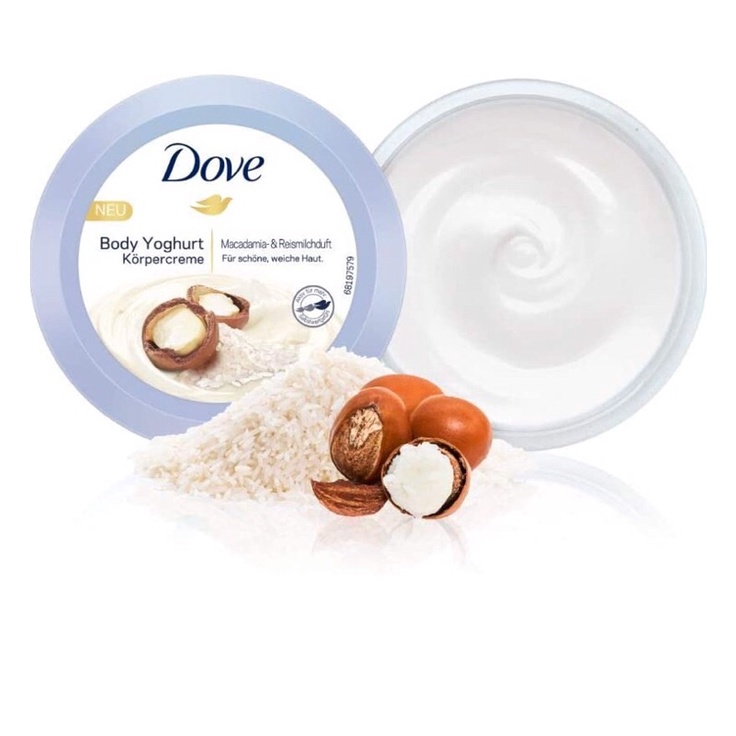 [NÔI ĐỊA ĐỨC] Dưỡng thể Dove Body Yoghurt hương lựu và bơ hạt mỡ giúp lamd trắng da và cấp ẩm siêu mịn mướt, 250ml