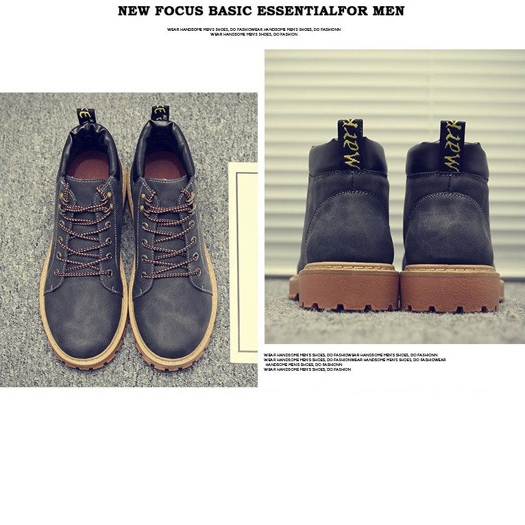 Giày Martin Nam Cổ Cao Siêu Chất Xám Khói BCC004 | BigBuy360 - bigbuy360.vn