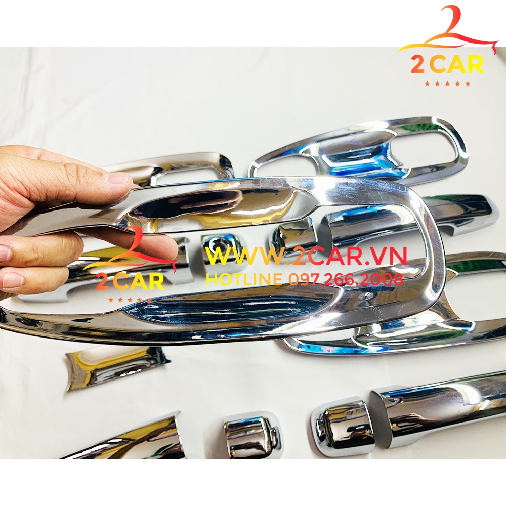 Ốp tay nắm, hõm cửa xe Toyota Land Cruiser Prado 2011-2021, mạ Crom cao cấp