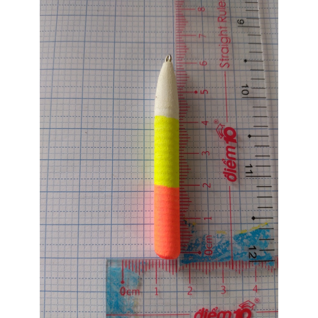 Phao mút câu cá 3 màu - Phao xốp câu cá 3 màu size 6cm , 7cm