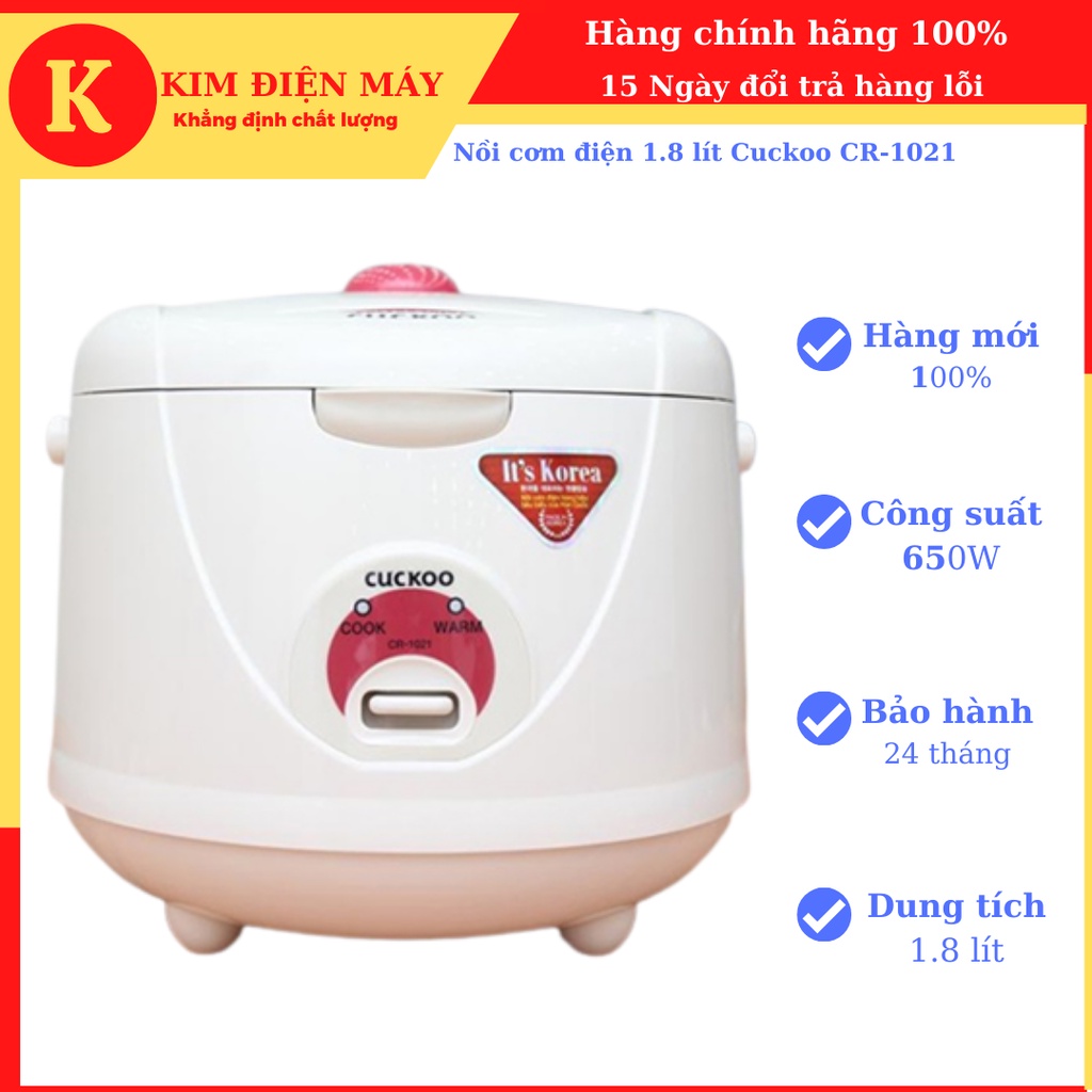 Nồi cơm điện Cuckoo CR-1021 1.8 lít 650W-bảo hành 24 tháng toàn quốc