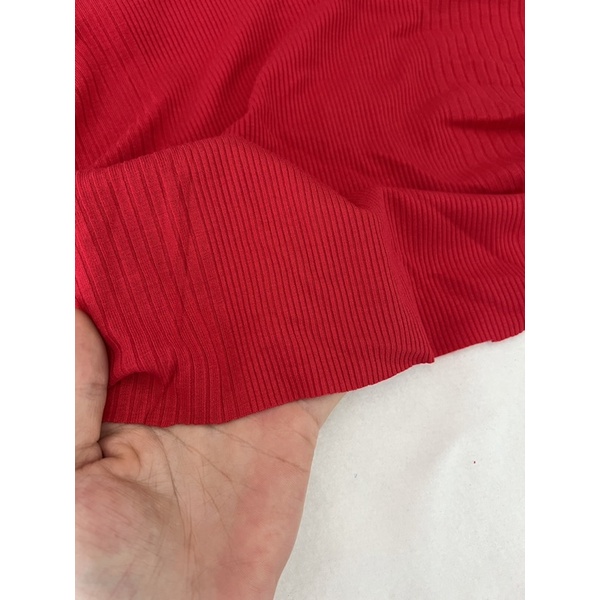 Vải thun tăm 4c màu đỏ
