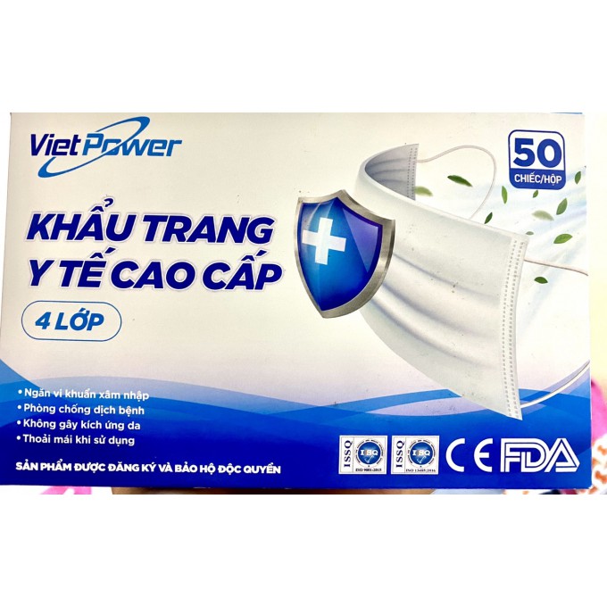 Khẩu trang y tế 4 lớp Viet Power kháng khuẩn