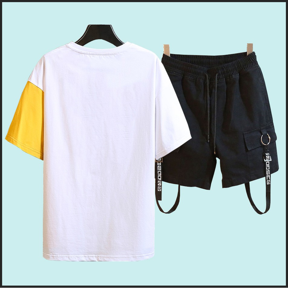 Bộ Quần Áo Thun Nam Thể Thao Ngắn Tay Túi Hộp Kết Hợp Quần Short Phối Dây Chữ SET NAM 9000095C | BigBuy360 - bigbuy360.vn