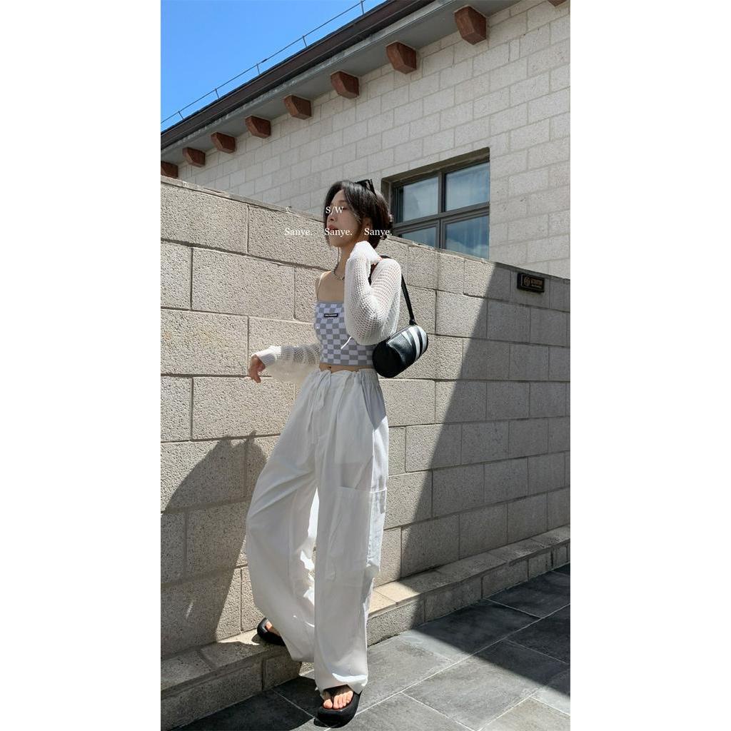 Quần Yếm Ống Rộng Phối Túi Lớn Thời Trang Mùa Hè 62116