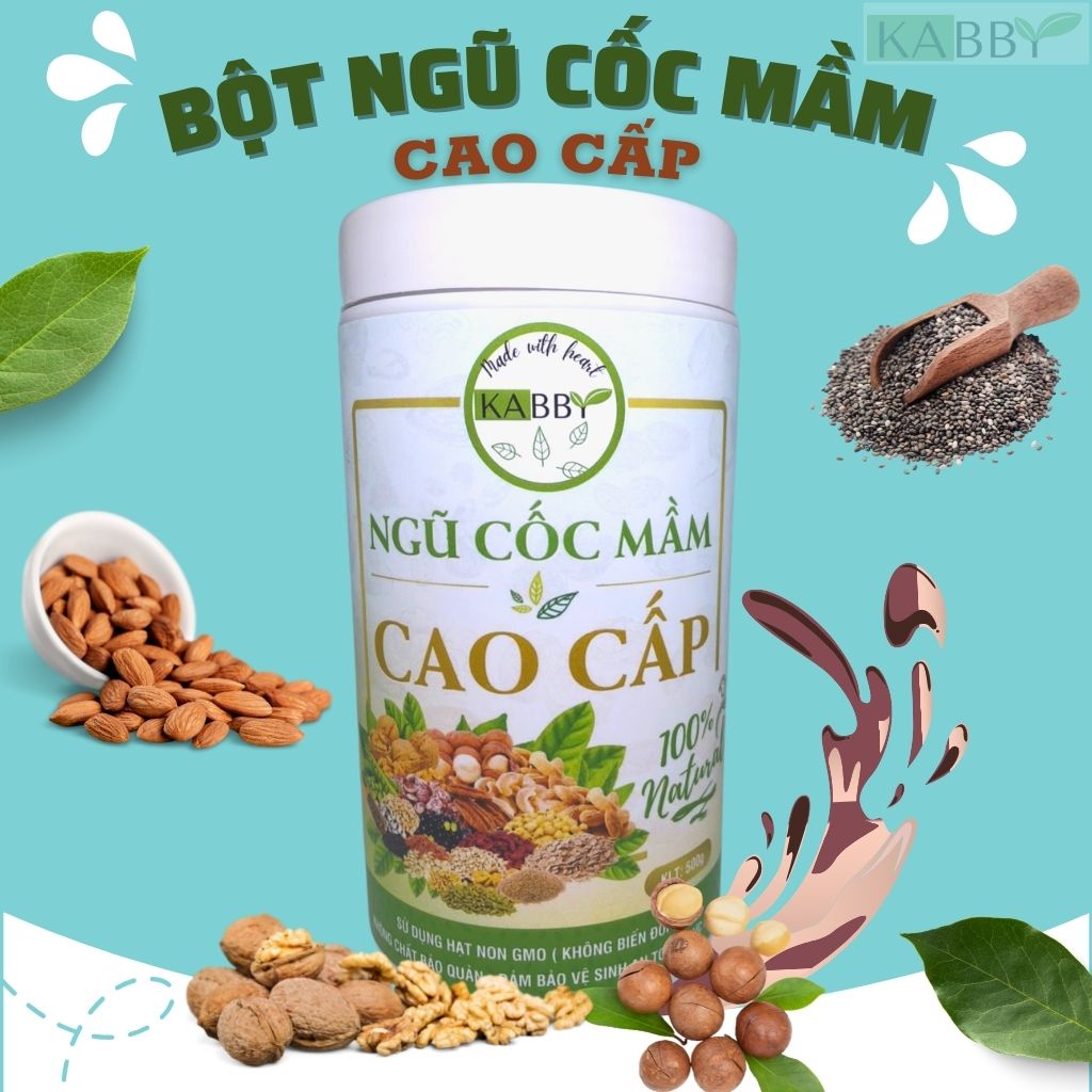 Bột ngũ cốc mầm cao cấp KABBY, sữa hạt dinh dưỡng cho Trẻ Em, Người Cao Tuổi, tăng cân, giảm cân (500Gr)