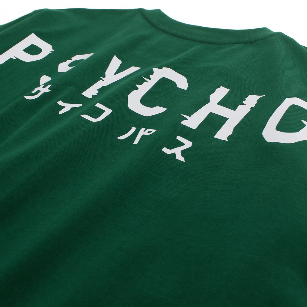 Áo thun tay lỡ PSYCHO GREEN phông Unisex nam nữ Cotton oversize form rộng LUNACY