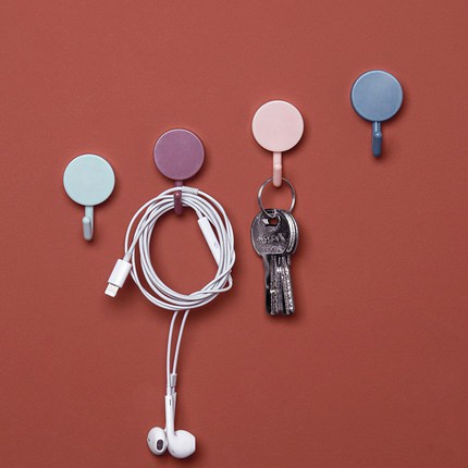 Set 5 móc tròn dán tường treo đồ đa năng