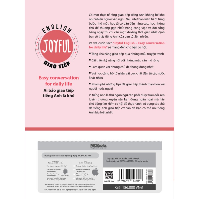 Sách -  Joyful English – Easy conversation for daily life – Ai bảo giao tiếp tiếng Anh là khó + tặng kèm bút bi | BigBuy360 - bigbuy360.vn