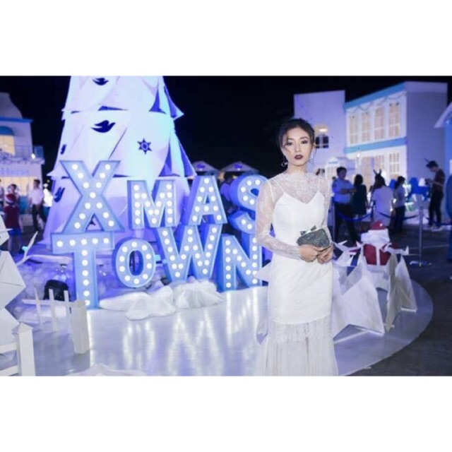 Đầm Dự Tiệc Trắng, Đầm Ren Lưới Sang Trọng, Đầm Ôm, Đầm Body, Đầm Dài Quý Phái, Đầm Phối Ren, Đầm Phối Lưới