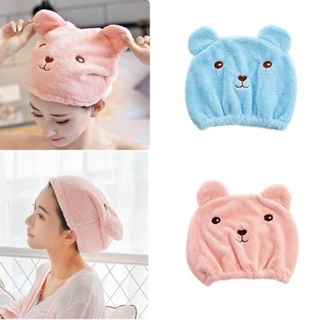 Mũ tắm💓FREESHIP💓Khăn mũ trùm đầu khô tóc hình gấu 26cm - Nón chụp tóc chống nước khi tắm 8193