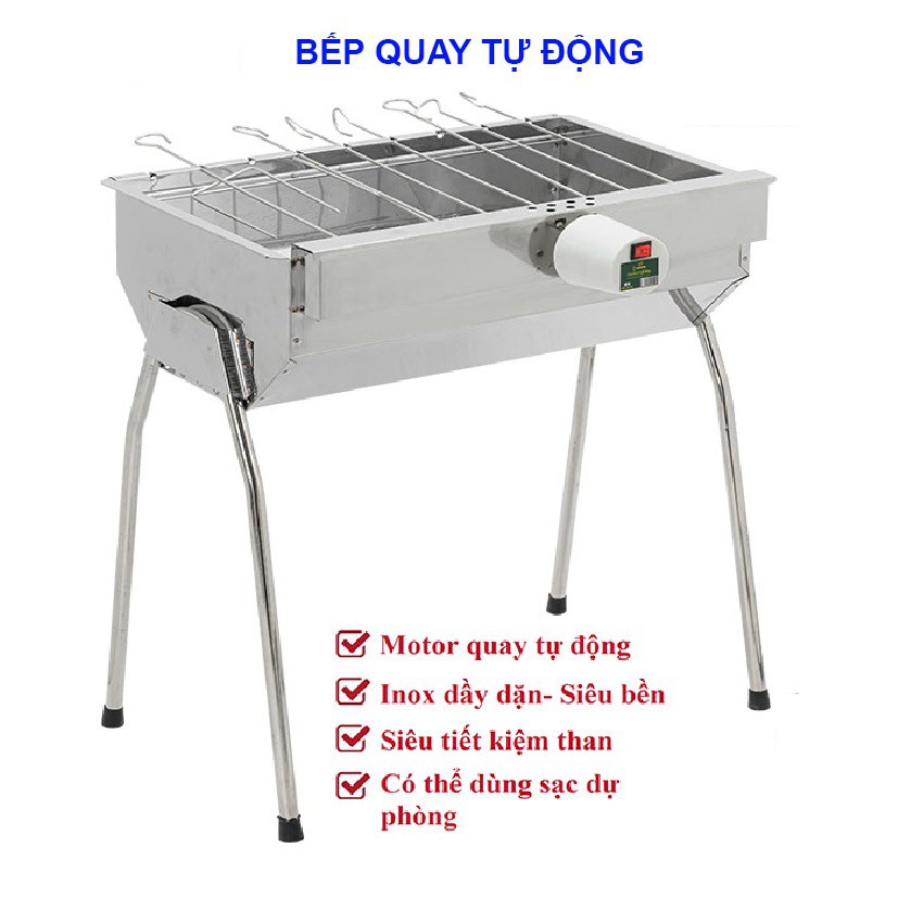 Bếp nướng than hoa TopV V5M, quay tự động, lò quay vịt, lò nướng than, bếp nướng ngoài trời, bếp nướng tự xoay