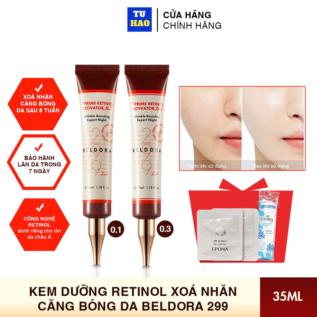 Kem dưỡng Retinol Beldora 299 Prime chống lão hóa, ngăn ngừa nếp nhăn 35ml | BigBuy360 - bigbuy360.vn