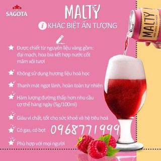 Nước uống lúa mạch Malty Mâm Xôi