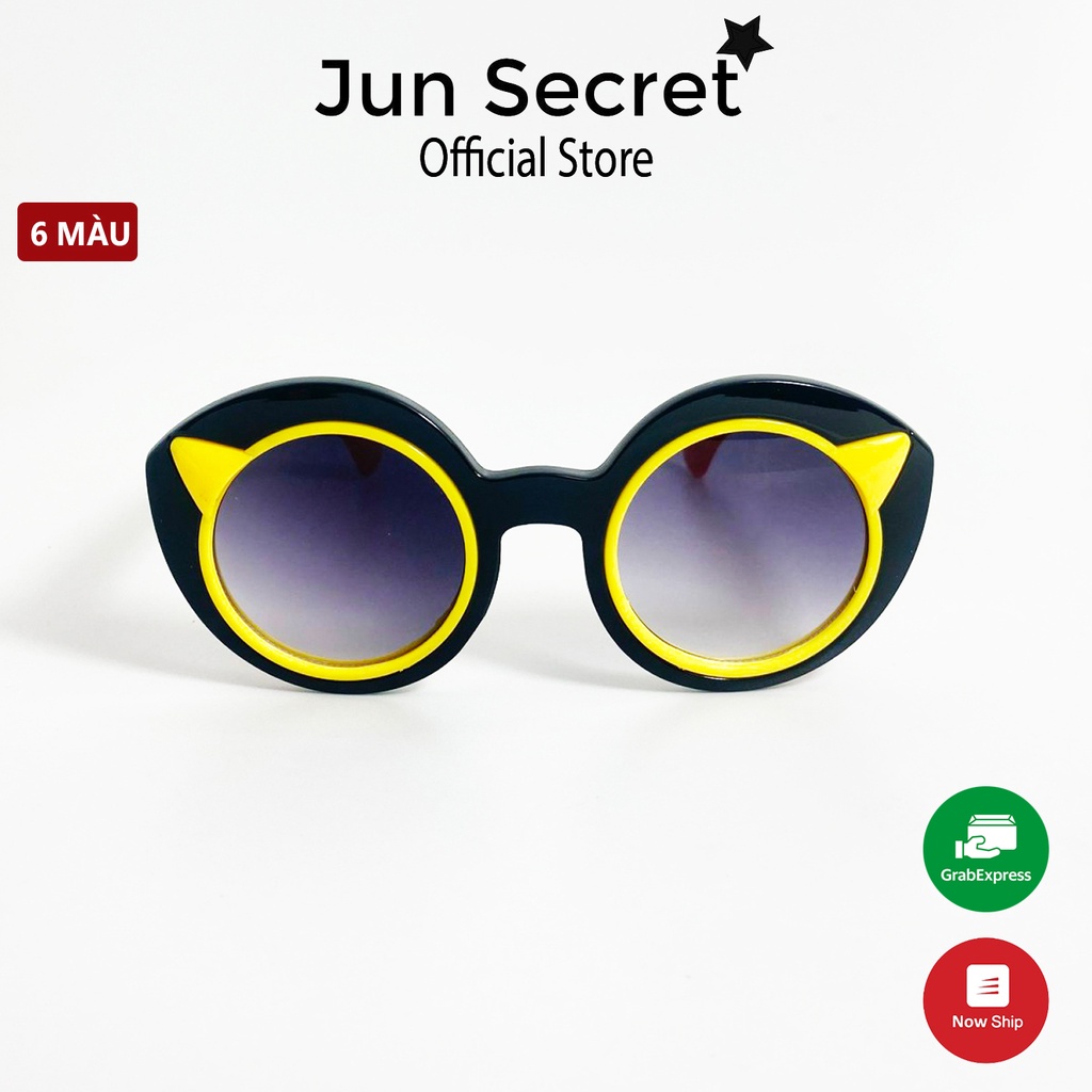 Kính mát trẻ em cao cấp Jun Secret gọng nhựa, kiểu kính hoạt tiết hoạt hình đáng yêu dành cho bé từ 1 đến 5 tuổi JS60A24